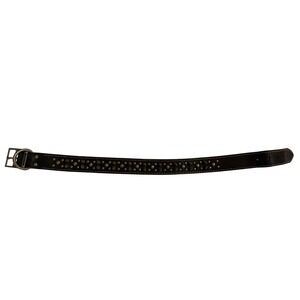 Mustang Studded Spiked Leather Dog Collar Brown